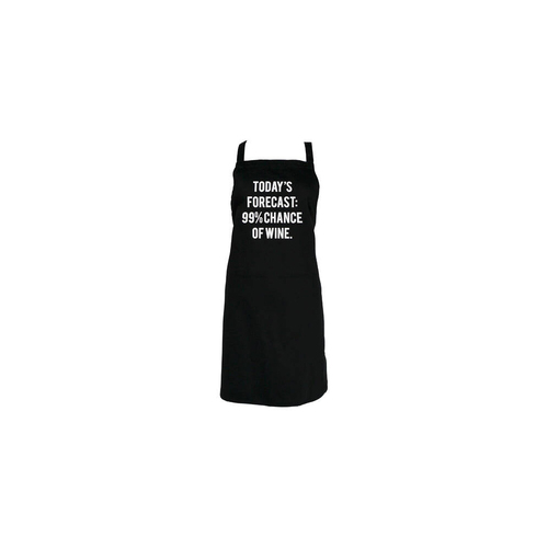 Annabel Trends Screen Print Cotton Apron 60x80cm Today's Forecast Black