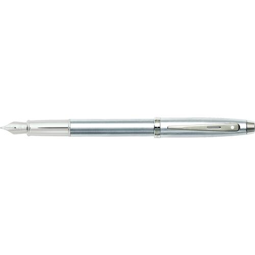 Sheaffer 100 Fountain Pen Brushed Chrome/Nickel Silver