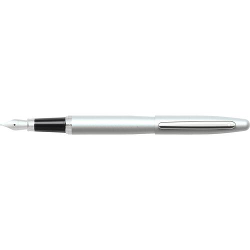 Sheaffer VMF Fountain Pen Medium Nib Strobe Silver/Nickel