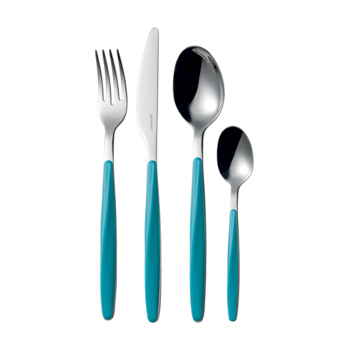 24pc Guzzini My Fusion Stainless Steel Cutlery Set - Matt Blue