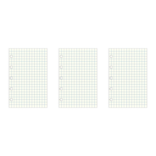 3x 32pc Filofax Pocket Notebook Paper Refill Squared White