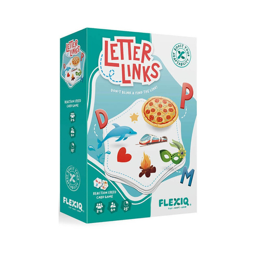 Flexiq Letter Links Reaction Speed Card Game 2-6 Players Set 6y+