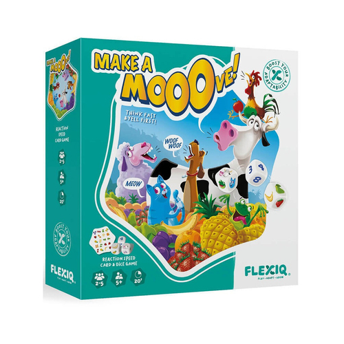 FlexiQ Make A Mooove Reaction Speed Card & Dice Game 5y+