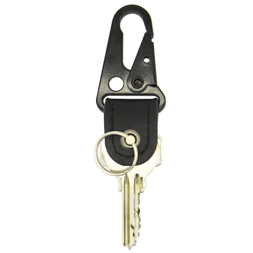 Connect Leather Carabiner Keybiner Shackle/Key Holder Black 14cm