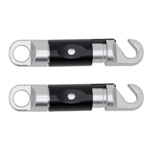 2PK Connect Aluminum Carabiner Locklip Key/Tools Lock Black/Silver 14cm