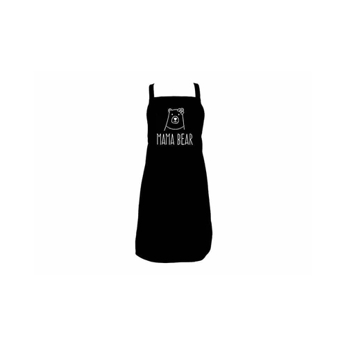 Annabel Trends Screen Print Cotton Apron 60x80cm Mama Bear Black