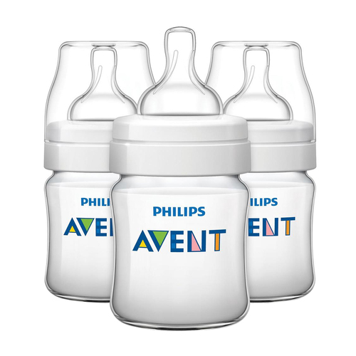 3pc Philips Avent Classic+ PES Feeding Bottle Newborn/Infant Clear 125ml 0m+