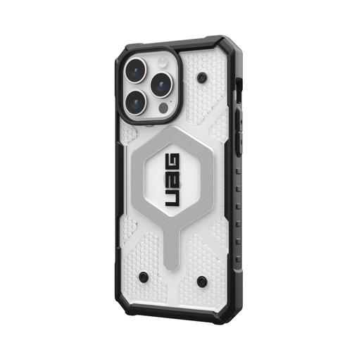 Urban Armour Gear Pathfinder Clear MagSafe Phone Case For iPhone 15 Pro Ice