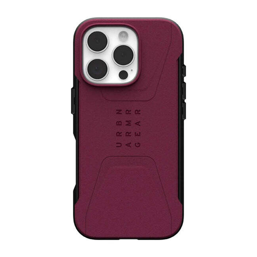 Urban Armour Gear Civilian MagSafe Case For iPhone 16 Pro Bordeaux