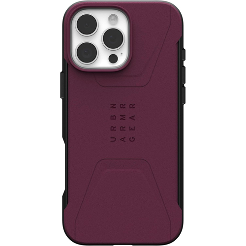 Urban Armour Gear Civilian MagSafe Case For iPhone 16 Pro Max Bordeaux