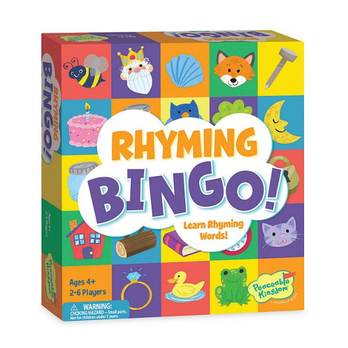 Peaceable Kingdom Rhyming Bingo Learning Words Game 4y+