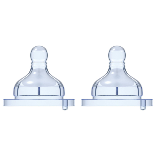 2x 2pc Chicco Nursing Baby Well-Being Regular Flow Silicone Teat 0m+