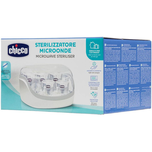 Chicco Microwave Steam Steriliser Baby/Newborn Bottle Cleaner - White