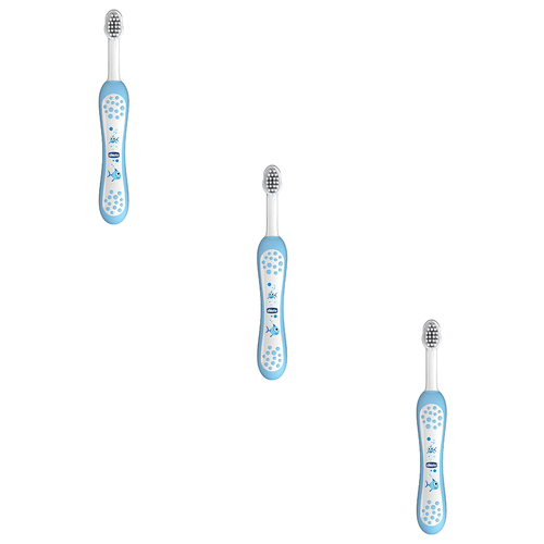 3PK Chicco Nursing Toothbrush Baby/Toddler Oral Care 6-36m Light Blue