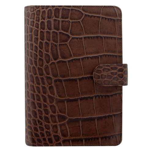 Filofax Classic Personal Organiser Crocodile Leather Chestnut 20cm