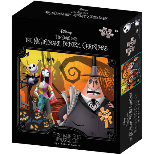 500pc Prime Nightmare Before Christmas 3D Jigsaw Puzzle 61x46cm 6y+