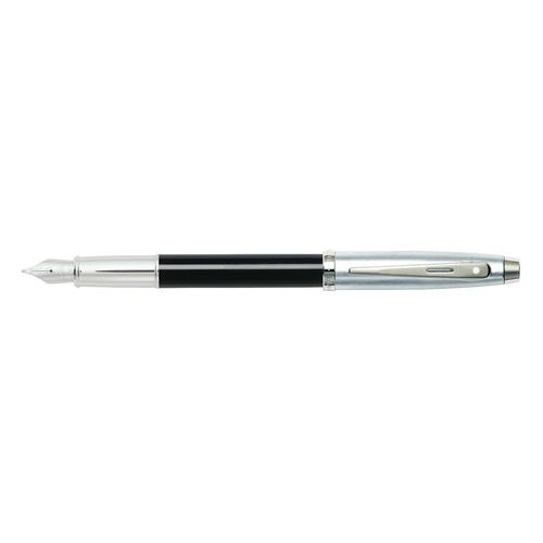 Sheaffer 100 Fountain Pen Medium Nib Lacquer/Chrome Black