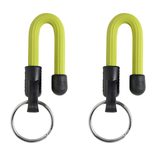 2PK Nite Ize 14cm Rubber Gear Tie Keyring Holder - Neon Yellow