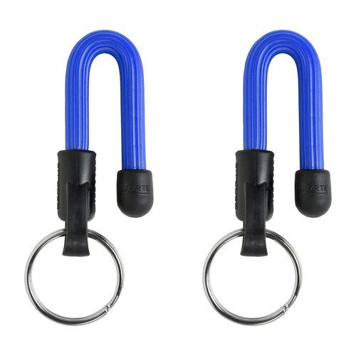 2PK Nite Ize 14cm Rubber Gear Tie Keyring Holder - Blue