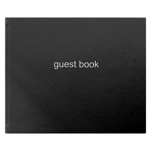 Letts Dazzle Quarto Lined Guest Book Landscape Black Home Office Stationery