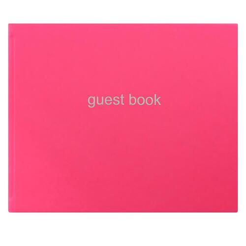 Letts Dazzle Quarto Lined Guest Book Landscape Pink Home Office Stationery