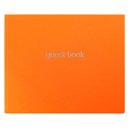 Letts Dazzle Quarto Lined Guest Book Landscape Orange Home Stationery