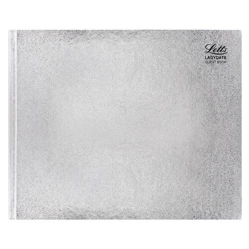 Letts Ladydate Quarto Guest Book Landscape Silver Home Office Stationery 