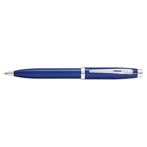 Sheaffer 100 Ball Point Pen Lacquer/Chrome Plate Blue