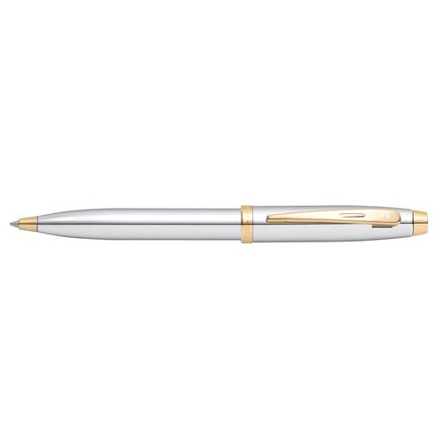 Sheaffer 100 Ball Point Pen Chrome/Gold Trim Plate