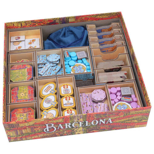 Folded Space Game Box Colour Inserts Organiser For Barcelona RPG