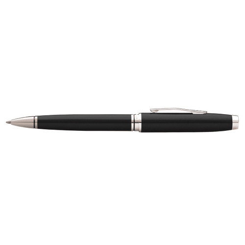 Cross Coventry Ball Point Pen Medium Nib Black Lacquer/Chrome