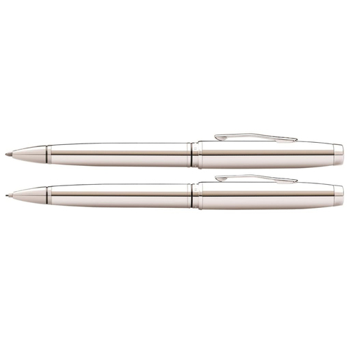 2pc Cross Coventry Ball Point Pen & 0.7mm Pencil Set Lustrous Chrome