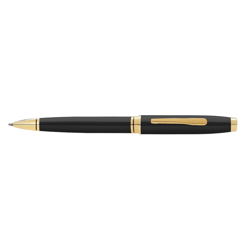 Cross Coventry Ball Point Pen Medium Nib Black Lacquer/Gold