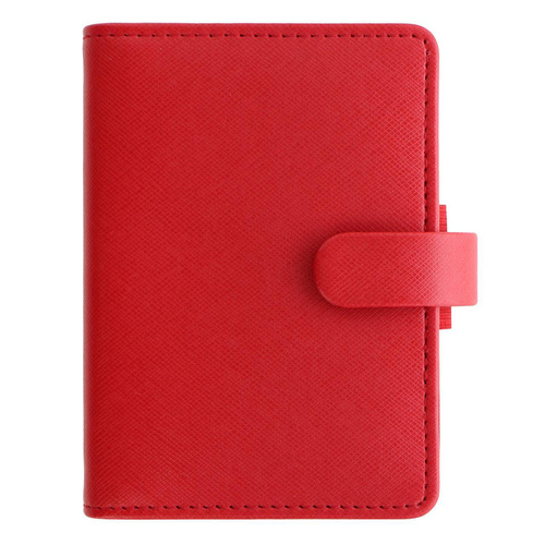 Filofax Saffiano Mini Personal Organiser Faux Leather Poppy 12cm