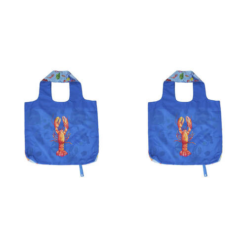 2PK Annabel Trends Shopping Tote Bag 50x42cm Reusable - Seafood