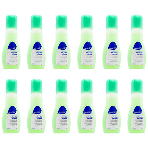 12PK Manicare Moisturising Nail Polish Remover 60ml - Green