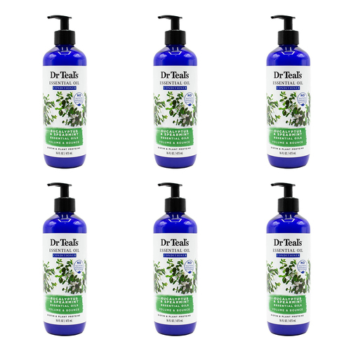 6PK Dr Teals 473ml Conditioner Volume/Bounce Eucalyptus Spearmint Essential Oils