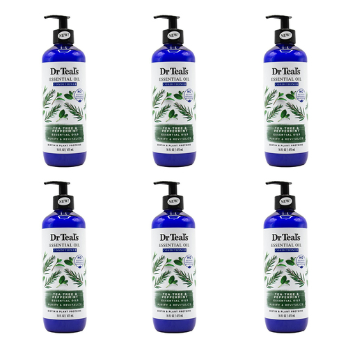 6PK Dr Teals 473ml Conditioner Hair Care Tea Tree & Peppermint Essential Oils