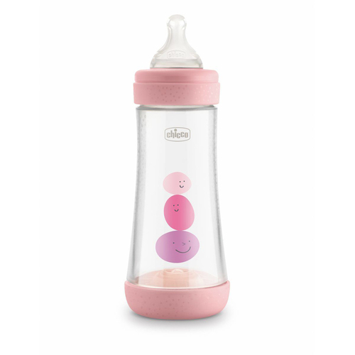 Chicco Nursing Baby Perfect5 300ml Feeding Bottle Fast Teat 4m+ Pink