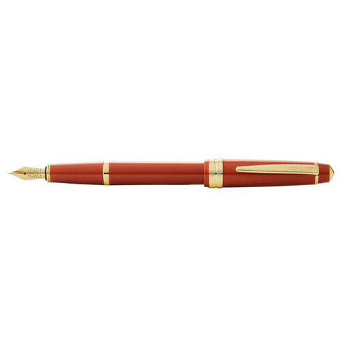 Cross Bailey Light Gloss Fine Fountain Pen Burnt Orange/Gold