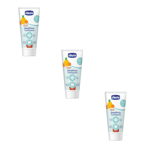 3PK Chicco Nursing Kids 50ml Toothpaste Tuttifrutti Fruit Mix 1-5yr