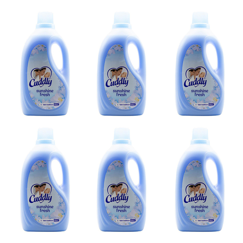 6PK Cuddly Fabric Conditioner Sunshine Fresh Ready To Use Gentle Softness 2L