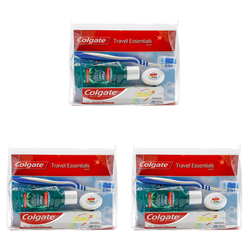 12pc Colgate Toothpaste/Toothbrush/Mouthwash/Floss Oral Care Travel Pack