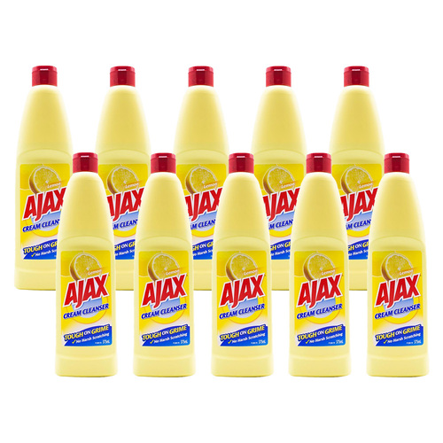 10PK Ajax All Purpose Cream Cleanser 375ml - Lemon Scent