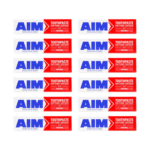 12PK Aim 90g Fluoride Toothpaste Tube Original Dental Oral Care