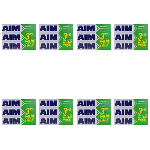 24pc Aim 90g Fluoride Toothpaste Tube Freshmint Dental Oral Care