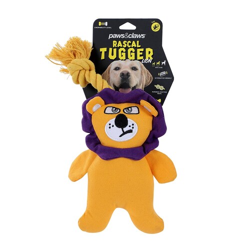 Paws & Claws Pet/Dog 36x7cm Rascal Tugger Dog Plush Toy - Lion