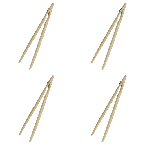 4PK Avanti Bamboo Toast Tongs w/ Magnet