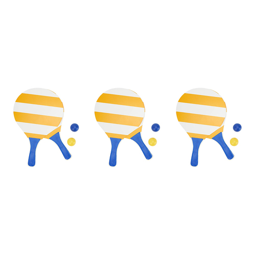 3PK Annabel Trends Beach Bat & Ball Kids/Children Outdoor Toy Set - Yellow Stripe