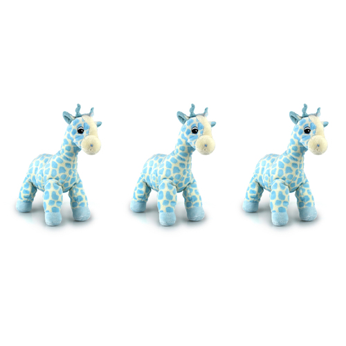 3PK Korimco Twinkles Giraffe Blue Nursery Plush 16cm Toy 3+